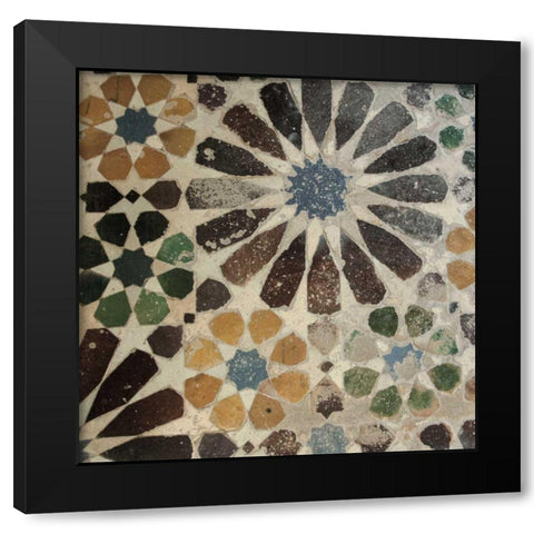 Alhambra Tile III Black Modern Wood Framed Art Print with Double Matting by Schlabach, Sue