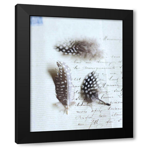 Plume Letters VI Black Modern Wood Framed Art Print by Schlabach, Sue