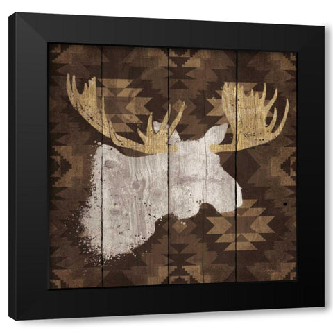 Precious Antlers IV Black Modern Wood Framed Art Print by Wellington Studio