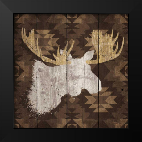 Precious Antlers IV Black Modern Wood Framed Art Print by Wellington Studio