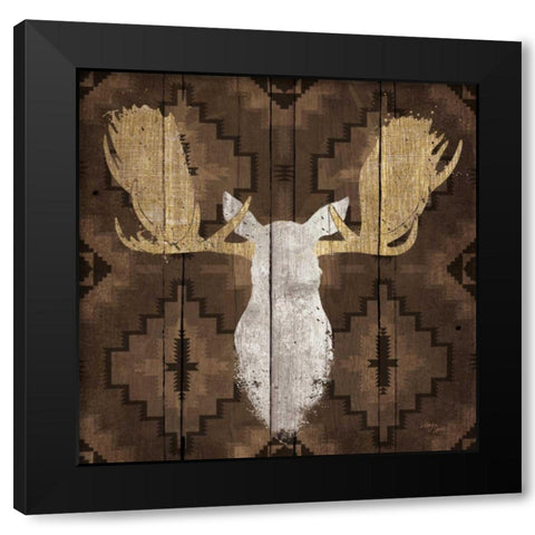 Precious Antlers III Black Modern Wood Framed Art Print by Wellington Studio
