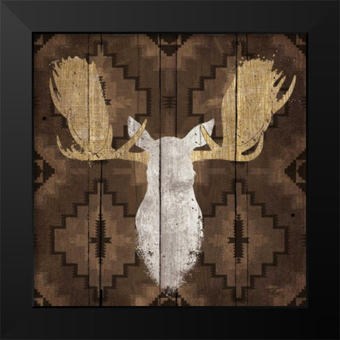 Precious Antlers III Black Modern Wood Framed Art Print by Wellington Studio