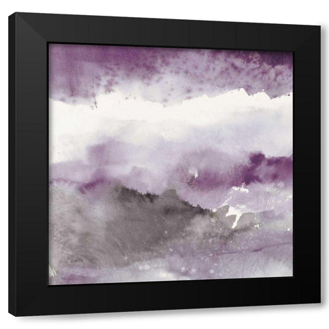 Midnight at the Lake III Amethyst and Grey Black Modern Wood Framed Art Print with Double Matting by Schick, Mike