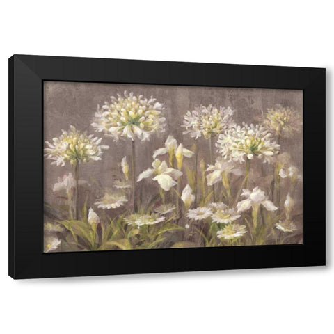 Spring Blossoms Neutral Black Modern Wood Framed Art Print by Nai, Danhui