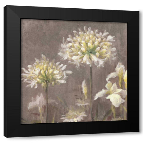 Spring Blossoms Neutral III Black Modern Wood Framed Art Print with Double Matting by Nai, Danhui