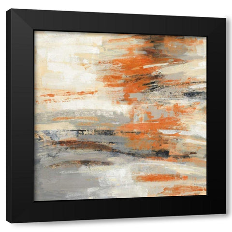 Golden Dust Crop Orange Black Modern Wood Framed Art Print by Vassileva, Silvia