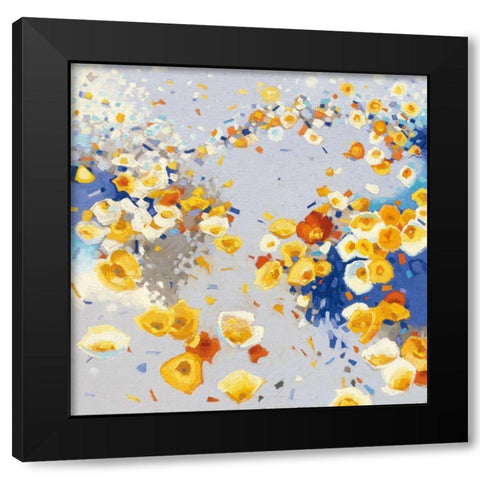 Millefiori Black Modern Wood Framed Art Print by Novak, Shirley