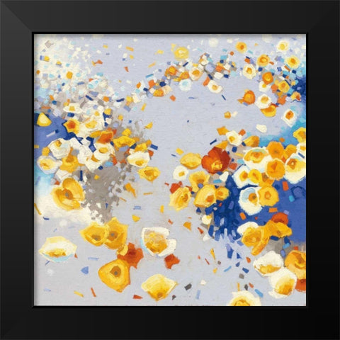 Millefiori Black Modern Wood Framed Art Print by Novak, Shirley