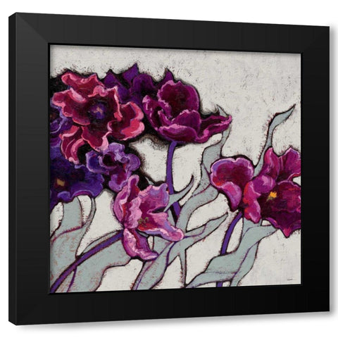 Ruffled Tulips  Black Modern Wood Framed Art Print by Novak, Shirley