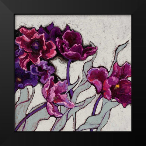 Ruffled Tulips  Black Modern Wood Framed Art Print by Novak, Shirley