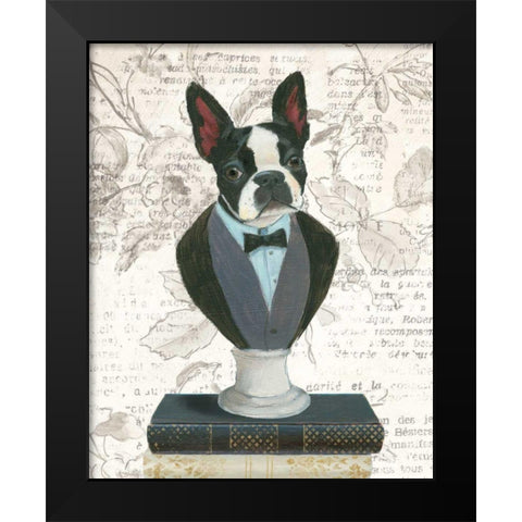 Canine Couture Newsprint I Black Modern Wood Framed Art Print by Adams, Emily