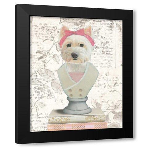 Canine Couture Newsprint II Black Modern Wood Framed Art Print by Adams, Emily