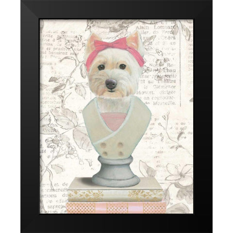 Canine Couture Newsprint II Black Modern Wood Framed Art Print by Adams, Emily