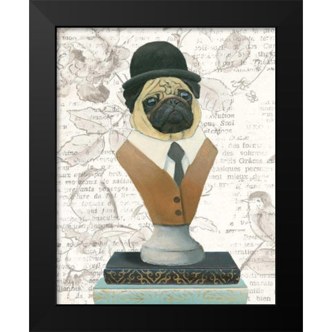 Canine Couture Newsprint III Black Modern Wood Framed Art Print by Adams, Emily