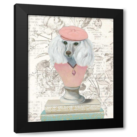 Canine Couture Newsprint IV Black Modern Wood Framed Art Print with Double Matting by Adams, Emily
