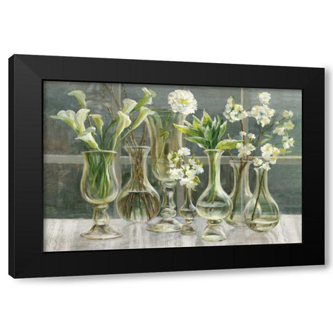 Essence of May Black Modern Wood Framed Art Print with Double Matting by Nai, Danhui