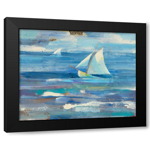 Ocean Sail Black Modern Wood Framed Art Print by Hristova, Albena