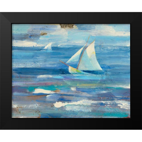 Ocean Sail Black Modern Wood Framed Art Print by Hristova, Albena