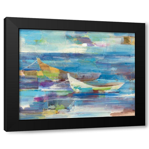 Mooring for the Day Black Modern Wood Framed Art Print by Hristova, Albena