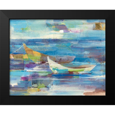 Mooring for the Day Black Modern Wood Framed Art Print by Hristova, Albena