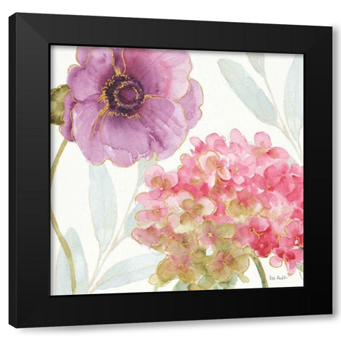Rainbow Seeds Flowers V Black Modern Wood Framed Art Print by Audit, Lisa