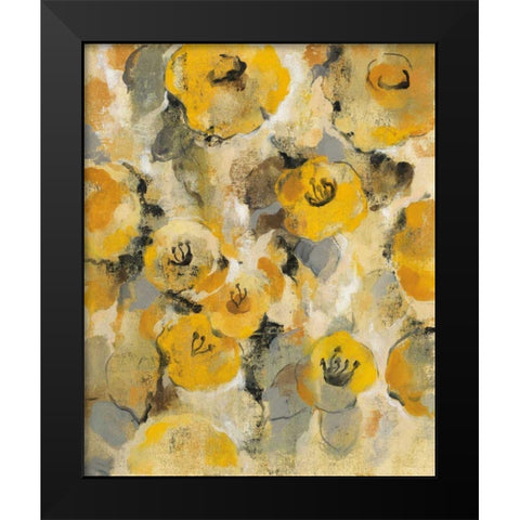 Yellow Floral II Black Modern Wood Framed Art Print by Vassileva, Silvia