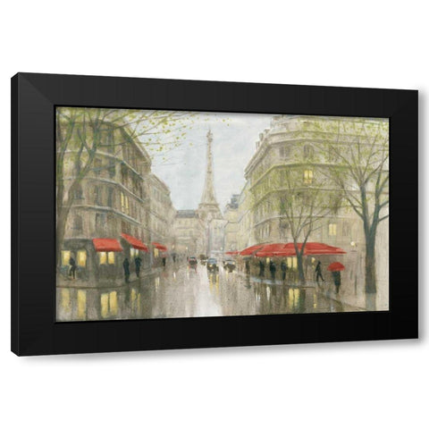 Impression of Paris Black Modern Wood Framed Art Print with Double Matting by Sullivan, Myles