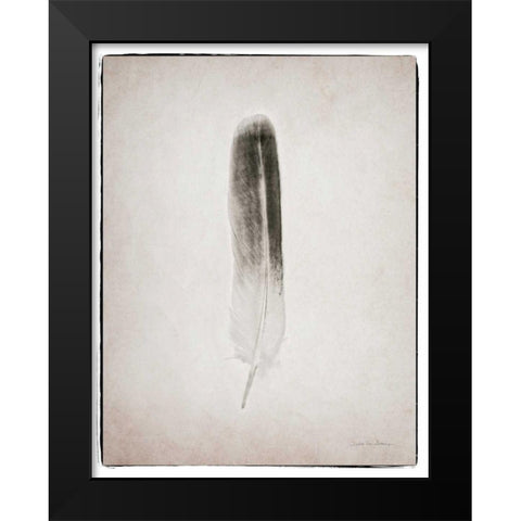 Feather II BW  Black Modern Wood Framed Art Print by Van Swearingen, Debra