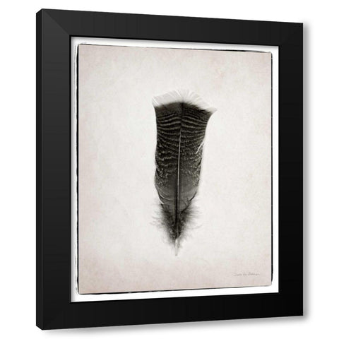 Feather III BW  Black Modern Wood Framed Art Print with Double Matting by Van Swearingen, Debra