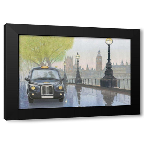 Along the Thames v.2 Black Modern Wood Framed Art Print with Double Matting by Sullivan, Myles