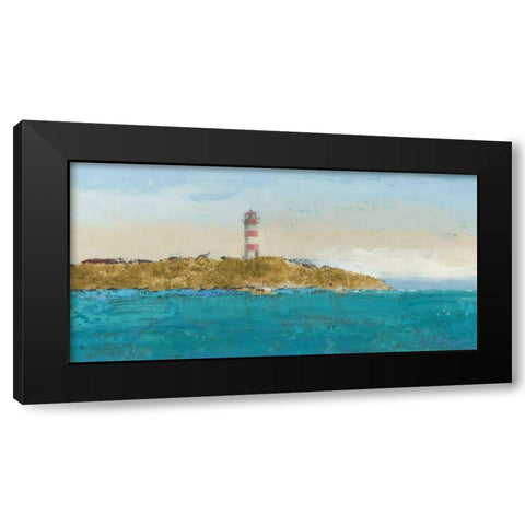 Lighthouse Seascape I v3 Crop Black Modern Wood Framed Art Print with Double Matting by Wiens, James