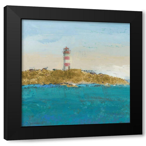 Lighthouse Seascape I v3 Crop II  Black Modern Wood Framed Art Print with Double Matting by Wiens, James