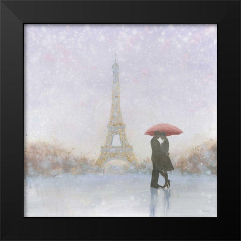 Eiffel Romance  Black Modern Wood Framed Art Print by Fabiano, Marco