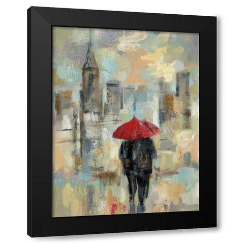 Rain in the City I Black Modern Wood Framed Art Print with Double Matting by Vassileva, Silvia