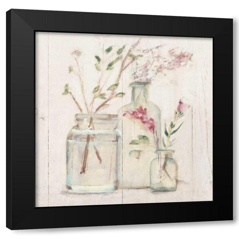 Blossoms on Birch VI Black Modern Wood Framed Art Print with Double Matting by Blum, Cheri