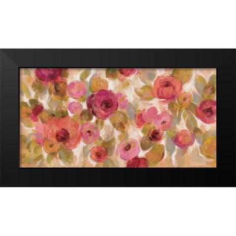 Glorious Pink Floral I Black Modern Wood Framed Art Print by Vassileva, Silvia