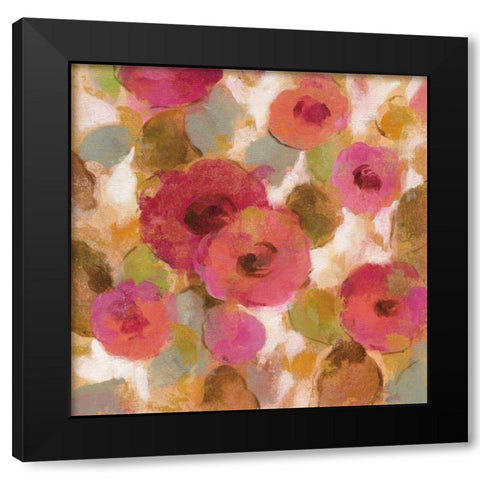 Glorious Pink Floral II Black Modern Wood Framed Art Print with Double Matting by Vassileva, Silvia