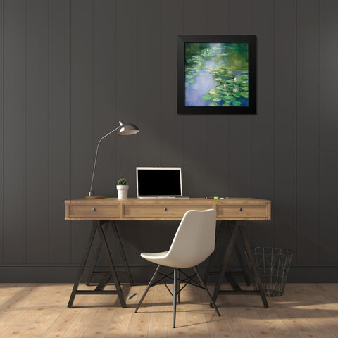 Blue Lily II Black Modern Wood Framed Art Print by Purinton, Julia