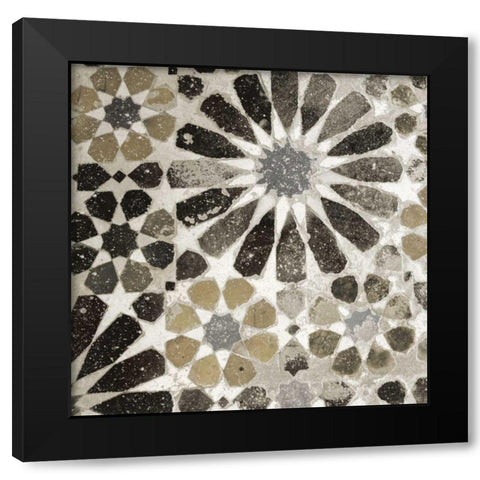 Alhambra Tile III Neutral Black Modern Wood Framed Art Print with Double Matting by Schlabach, Sue