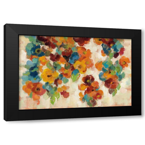 Spice and Turquoise Florals Black Modern Wood Framed Art Print by Vassileva, Silvia