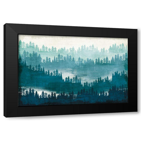 Mountainscape Blue Black Modern Wood Framed Art Print by Mullan, Michael