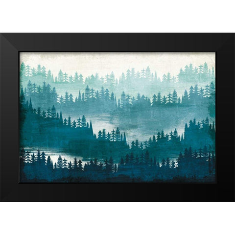 Mountainscape Blue Black Modern Wood Framed Art Print by Mullan, Michael