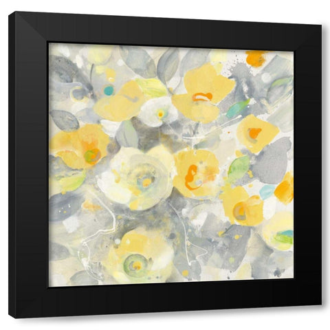 Buttercups II Black Modern Wood Framed Art Print by Hristova, Albena