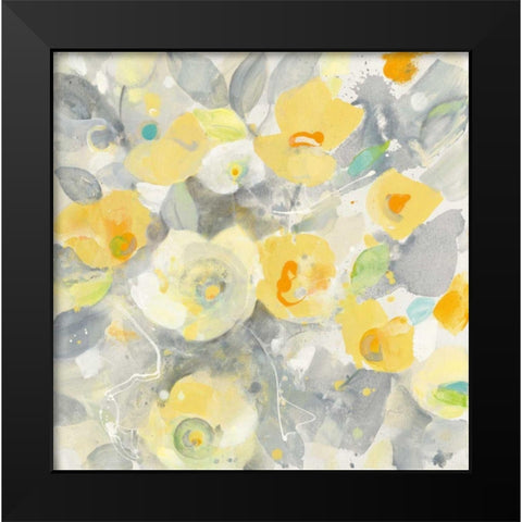 Buttercups II Black Modern Wood Framed Art Print by Hristova, Albena