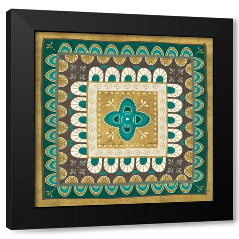 Cool Feathers Tiles I Black Modern Wood Framed Art Print with Double Matting by Charron, Veronique
