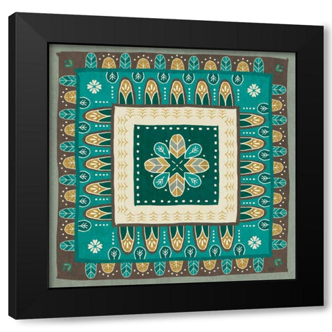 Cool Feathers Tiles III Black Modern Wood Framed Art Print with Double Matting by Charron, Veronique
