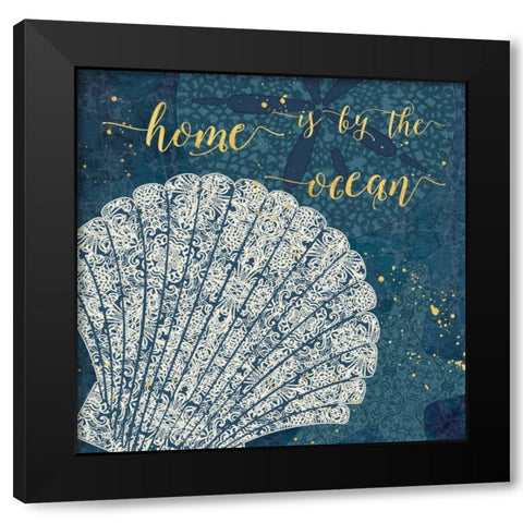Coastal Lace III Black Modern Wood Framed Art Print with Double Matting by Aiken, Jess