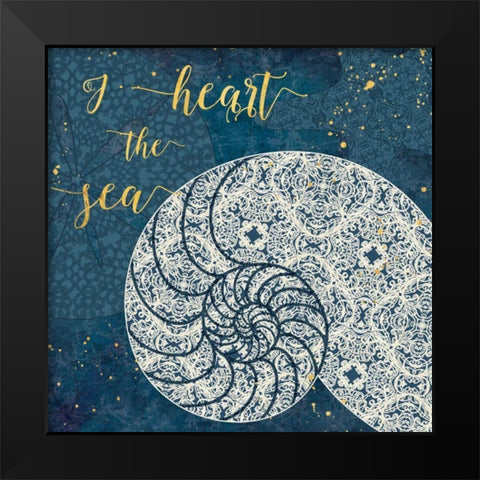 Coastal Lace IV Black Modern Wood Framed Art Print by Aiken, Jess