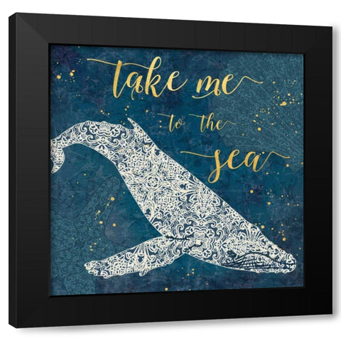 Coastal Lace V Black Modern Wood Framed Art Print by Aiken, Jess
