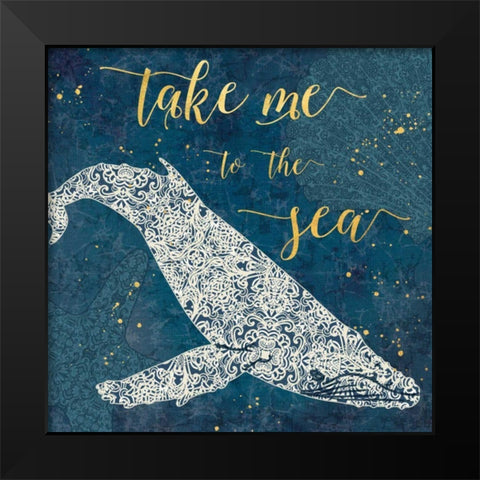 Coastal Lace V Black Modern Wood Framed Art Print by Aiken, Jess